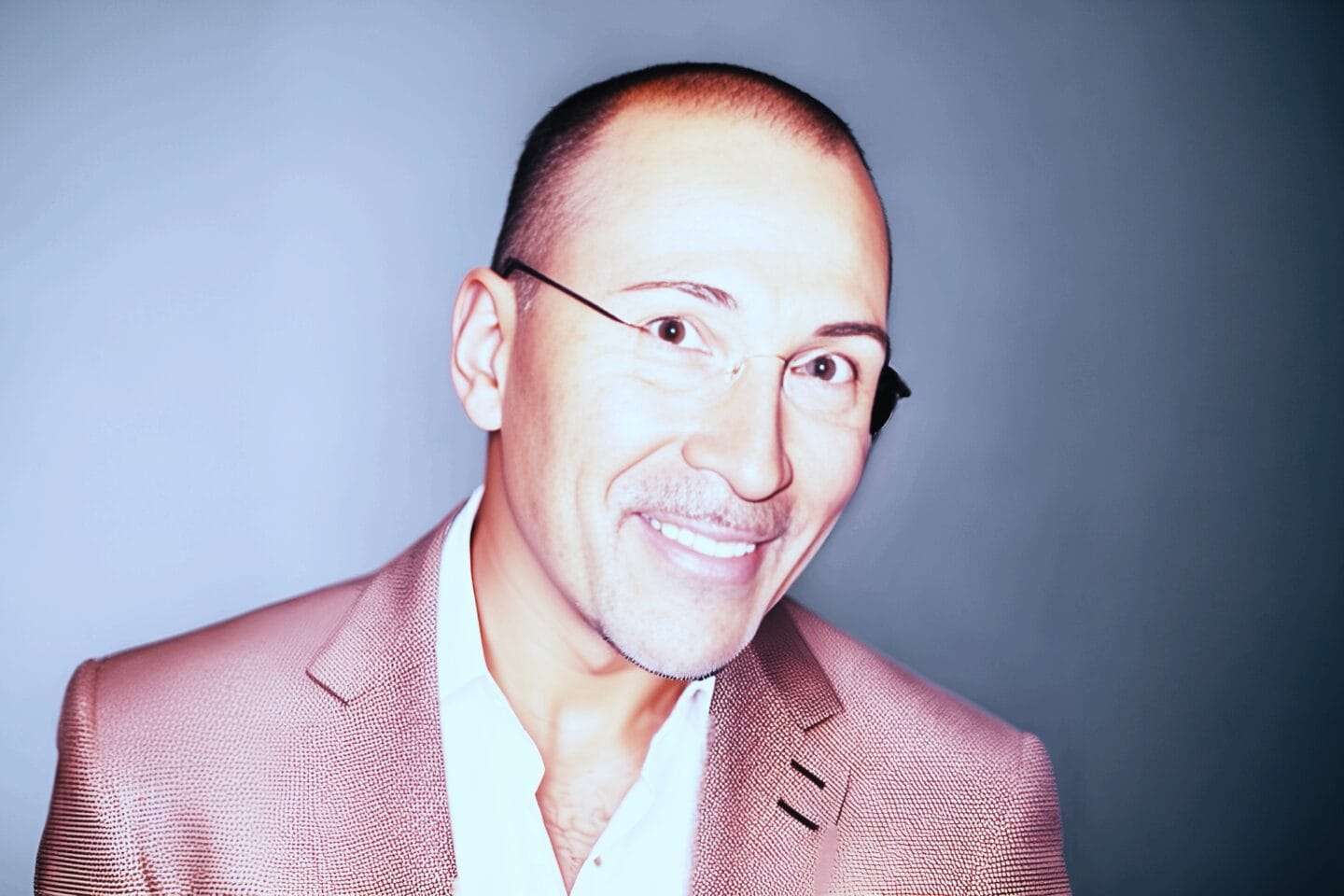 Robert Stein bei einem Vortrag über Friedensförderung und Aufklärung, gestikulierend vor einem aufmerksamen Publikum