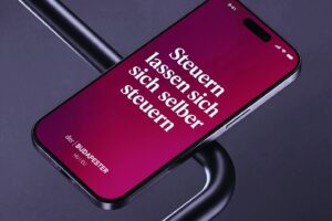 IFB Steuerproblem – Smartphone zeigt Steuerberatungsapp auf weinrotem Display mit Steuererklärung