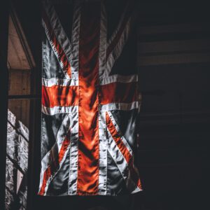 Union Jack Flagge vor Big Ben – Symbol für sichere grenzüberschreitende Strukturen in Europa